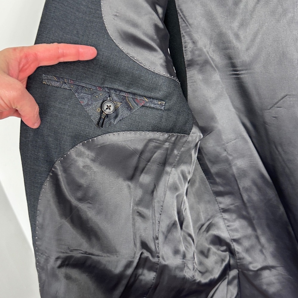 Ralph Lauren Mens Wool Blazer Sz 40R Dark Gray Professional Tailored Jacket Coat - Picture 10 of 16